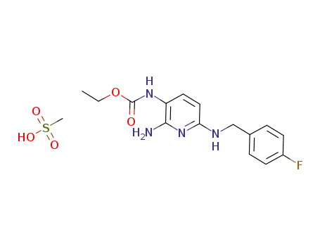 Molecular Structure of 1200119-31-8 (2-amino-3-carbethoxyamino-6-(4-fluoro-benzylamino)-pyridine mesilate)