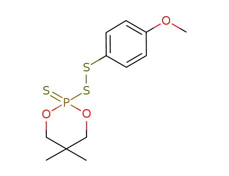 Molecular Structure of 1068439-10-0 (4-[(5,5-dimethyl-2-thioxo-1,3,2-dioxaphosphorinan-2-yl)disulfanyl]anisole)