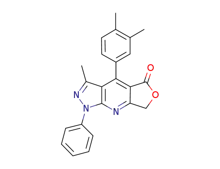 Molecular Structure of 1173933-03-3 (4-(3,4-dimethylphenyl)-3-methyl-1-phenyl-1H-furo[3,4-e]pyrazolo[3,4-b]pyridine-5(7H)-one)