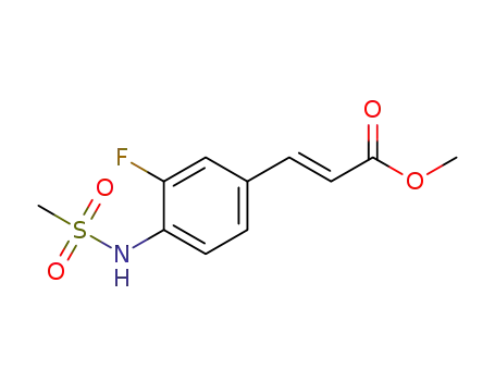 Molecular Structure of 1165739-17-2 (methyl (E)-3-[3-fluoro-4-(methylsulfonamido)phenyl]acrylate)
