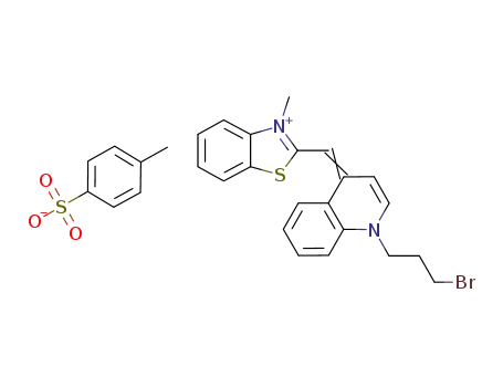 C<sub>7</sub>H<sub>7</sub>O<sub>3</sub>S<sup>(1-)</sup>*C<sub>21</sub>H<sub>20</sub>BrN<sub>2</sub>S<sup>(1+)</sup>