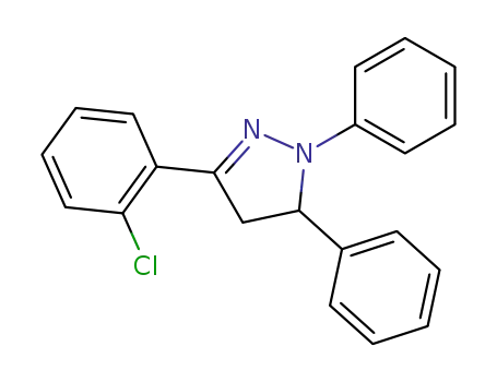 Molecular Structure of 94880-27-0 (1H-Pyrazole, 3-(2-chlorophenyl)-4,5-dihydro-1,5-diphenyl-)