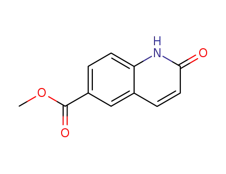 Molecular Structure of 68882-86-0 (6-Quinolinecarboxylic acid, 1,2-dihydro-2-oxo-, methyl ester)