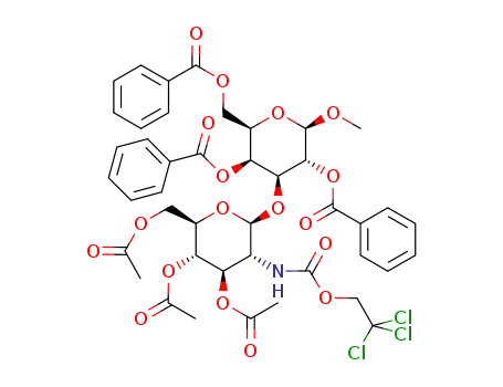 methyl 3-O-[3,4,6-tri-O-acetyl-2-deoxy-2-(2,2,2-trichlorethoxycarbonylamino)-β-D-glucopyranosyl]-2,4,6-tri-O-benzoyl-β-D-galactopyranoside