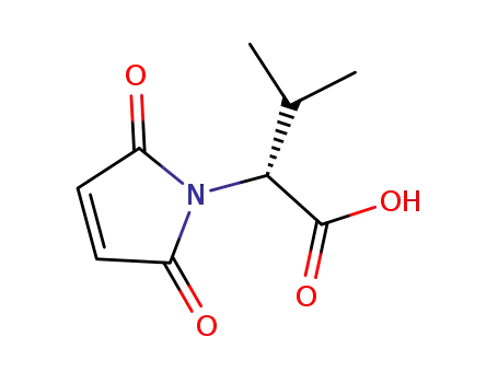 Molecular Structure of 148991-43-9 (2-(2,5-dioxo-2,5-dihydro-1H-pyrrol-1-yl)-3-methylbutanoic acid)
