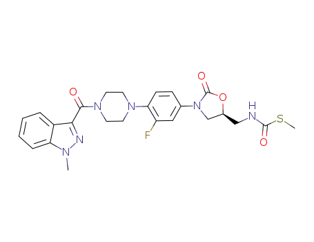 (S)-S-methyl (3-(3-fluoro-4-(4-(1-methyl-indazole-3-carbonyl)-piperazin-1-yl)-phenyl)-2-oxo-oxazoIidin-5-yl)-methyl-carbamothioate
