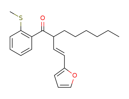 Molecular Structure of 1173936-89-4 ((E)-2-(2-(furan-2-yl)vinyl)-1-(2-(methylthio)phenyl)octan-1-one)