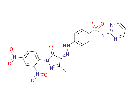 Molecular Structure of 49753-07-3 (4-{2-[1-(2,4-dinitrophenyl)-3-methyl-5-oxo-1H-pyrazol-4(5H)-ylidene]hydrazinyl}-N-(pyrimidin-2-yl)benzenesulfonamide)