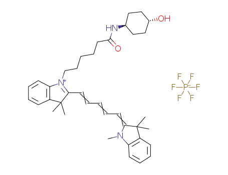 2-[5-(1,3,3-trimethyl-2,3-dihydroindol-2-ylidene)-1,3-pentadienyl]-3,3-dimethyl-1-[5-(trans-4-hydroxycyclohexylaminocarbonyl)pentyl]-3H-indolium hexafluorophosphate