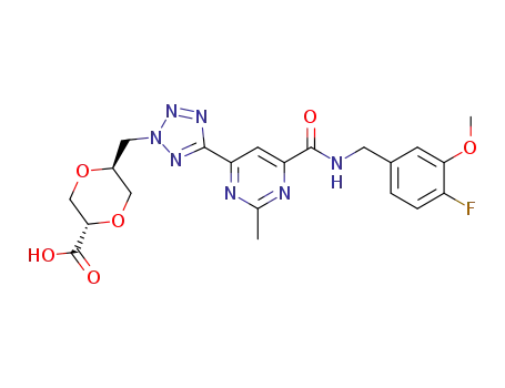 (2S,5S)-5-((5-(6-((4-fluoro-3-methoxybenzyl)carbamoyl)-2-methylpyrimidin-4-yl)-2H-tetrazol-2-yl)methyl)-1,4-dioxane-2-carboxylic acid