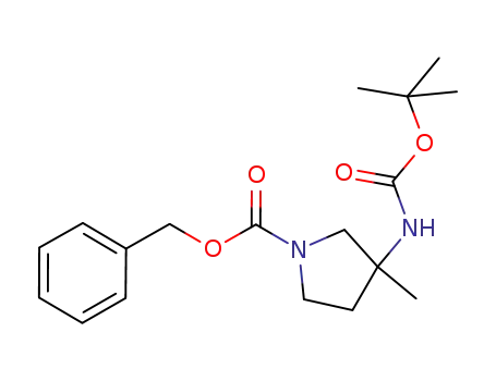 Molecular Structure of 927389-50-2 (1-(Benzyloxycarbonyl)-3-(N-tert-butoxycarbonylamino)-3-methylpyrrolidine)