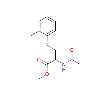 Molecular Structure of 1160218-00-7 (2-acetamido-3-(2,4-dimethylphenylsulfanyl)propionic acid methyl ester)