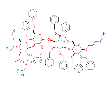 3-azidopropyl 3,4,6-tri-O-acetyl-2-(2,2,2-trichloroethoxycarbonylamino)-2-deoxy-β-D-galactopyranosyl-(1->3)-2,4,6-tri-O-benzyl-α-D-galactopyranosyl-(1->4)-2,3,6-tri-O-benzyl-β-D-galactopyranosyl-(1->4)-2,4,6-tri-O-benzyl-β-D-glucopyranosyside