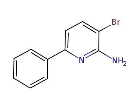 Molecular Structure of 1097725-77-3 (3-Bromo-2-amino-6-phenylpyridine)