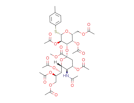 p-methylphenyl [methyl (5-N-acetyl-4,7,8,9-tetra-O-acetyl-3,5-dideoxy-D-glycero-α-D-galacto-2-nonulopyranosyl)onate]-(2->3)-2,4,6-tri-O-acetyl-1-thio-β-D-galactopyranoside