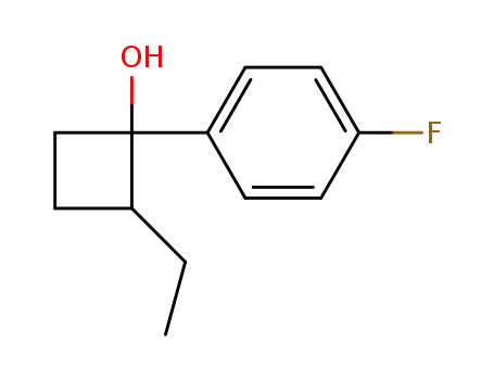 Molecular Structure of 1140528-62-6 (2-ethyl-1-p-fluorophenyl-1-cyclobutanol)