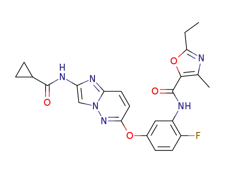 N-[5-({2-[(cyclopropylcarbonyl)amino]imidazo[1,2-b]pyridazin-6-yl}oxy)-2-fluorophenyl]-2-ethyl-4-methyl-1,3-oxazole-5-carboxamide