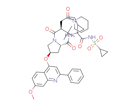 Molecular Structure of 1001666-93-8 ((2S,4R)-1-(S)-(2-tert-butyl-4-oxo-4-(piperidin-1-yl)butanoyl)-N-(1-(cyclopropylsulfonylcarbamoyl)-2-vinylcyclopropyl)-4-(7-methoxy-2-phenylquinolin-4-yloxy)pyrrolidine-2-carboxamide)