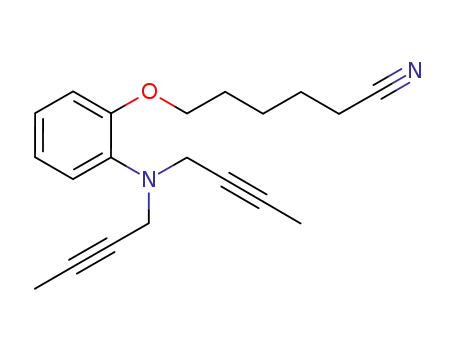 Molecular Structure of 1186029-72-0 (6-{2-[bis(but-2-ynyl)amino]phenoxy}hexanenitrile)