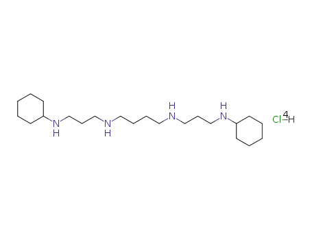 Molecular Structure of 79664-26-9 (N,N'-bis[3-(cyclohexylamino)propyl]butane-1,4-diamine tetrahydrochloride)
