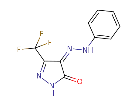 Molecular Structure of 387829-08-5 ((Z)-4-(2-PHENYLHYDRAZONO)-3-(TRIFLUOROMETHYL)-1H-PYRAZOL-5(4H)-ONE)