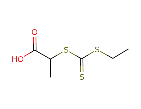 Molecular Structure of 1035996-09-8 (2-(ethyl sulfanylthiocarbonyl sulfanyl)-propionic acid)