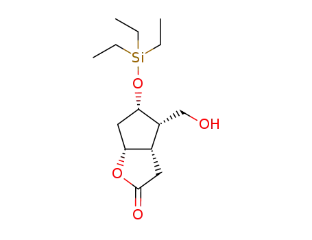 Molecular Structure of 913258-07-8 ((3aR,4S,5R,6aS)-4-(hydroxymethyl)-5-(triethylsilyloxy)-hexahydro-cyclopentafuran-2-one)