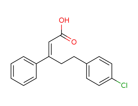 Molecular Structure of 1180676-33-8 (2-Pentenoic acid, 5-(4-chlorophenyl)-3-phenyl-, (2E)-)