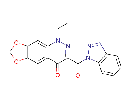 Molecular Structure of 1173208-74-6 (3-(1H-benzo[d][1,2,3]triazole-1-carbonyl)-1-ethyl-[1,3]dioxolo[4,5-g]cinnolin-4(1H)-one)