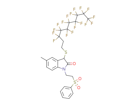 1-(2-benzenesulfonylethyl)-3-(3,3,4,4,5,5,6,6,7,7,8,8,9,9,10,10,10-heptadecafluorodecylsulfanyl)-5-methyl-1,3-dihydroindol-2-one