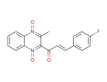 Molecular Structure of 1172616-46-4 (2-[3-(4-fluorophenyl)-2-propenoyl]-3-methylquinoxaline-1,4-dioxide)