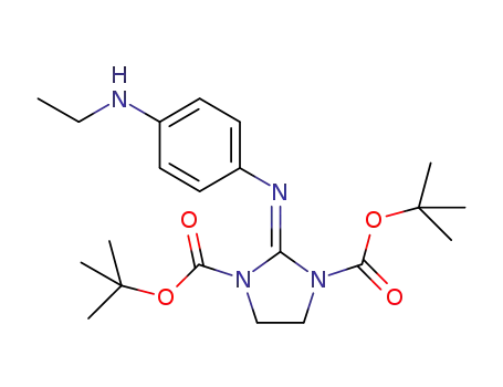 Molecular Structure of 1111628-53-5 (2-(4-ethylamino-phenylimino)-imidazolidine-1,3-dicarboxylic acid di-tert-butyl ester)