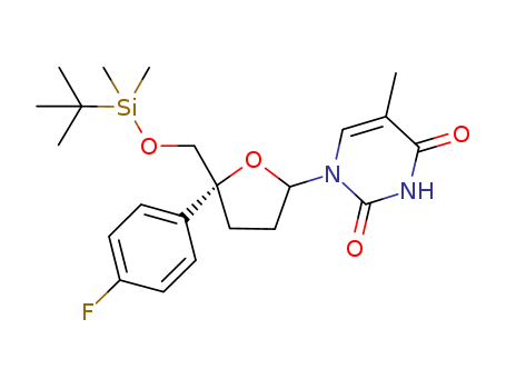 1-[(5R)-5-[[[(1,1-Dimethylethyl)dimethylsilyl]oxy]methyl]-5-(4-fluorophenyl)tetrahydro-2-furanyl]-5-methyl-2,4(1H,3H)-pyrimidinedione