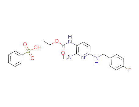 Molecular Structure of 1200119-39-6 (2-amino-3-carbethoxyamino-6-(4-fluoro-benzylamino)-pyridine besilate)