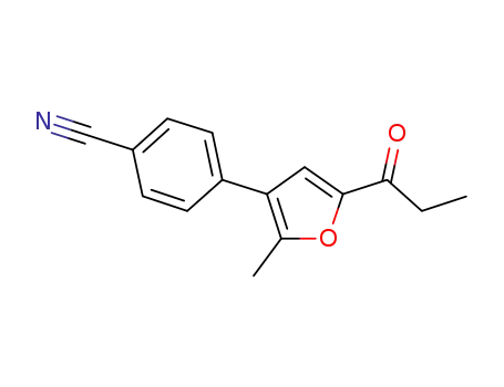 Molecular Structure of 1160843-95-7 (4-(2-methyl-5-propionylfuran-3-yl)benzonitrile)