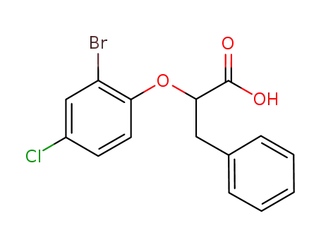 Molecular Structure of 1093231-20-9 (2-(2-bromo-4-chlorophenoxy)-3-phenylpropanoic acid)