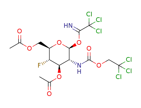2-(2,2,2-trichloroethoxycarbonylamino)-2,4-dideoxy-4-fluoro-3,6-di-O-acetyl-β-D-glucopyranosyl trichloroacetimidate