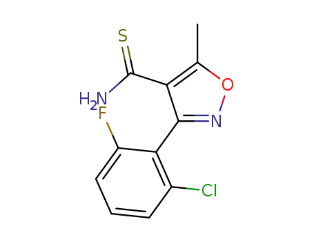 Molecular Structure of 175204-42-9 (3-(2-CHLORO-6-FLUOROPHENYL)-5-METHYLISOXAZOLE-4-THIOCARBOXAMIDE)