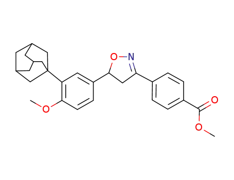 Molecular Structure of 1041437-85-7 (4-[5-(4-methoxy-3-tricyclo[3.3.1.1(0,0)]dec-1-yl-phenyl)-4,5-dihydro-isoxazol-3-yl]-benzoic acid methyl ester)