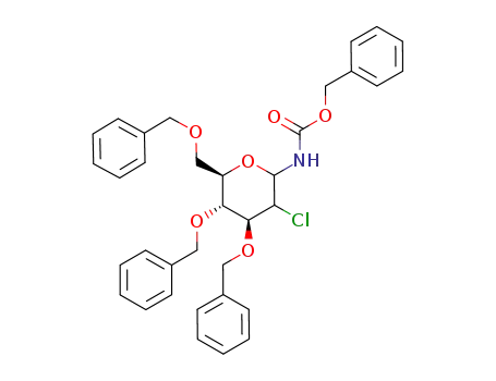 benzyl (4S,5R,6R)-4,5-bis(benzyloxy)-6-(benzyloxymethyl)-3-chlorotetrahydro-2H-pyran-2-ylcarbamate