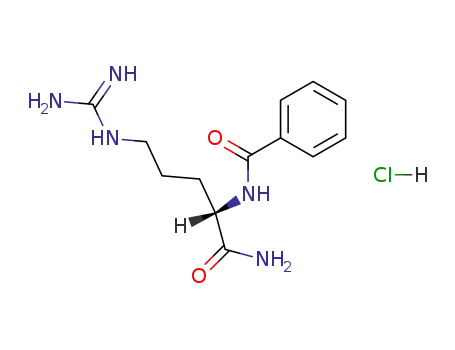 Molecular Structure of 4299-03-0 (N-ALPHA-BENZOYL-L-ARGININAMIDE HYDROCHLORIDE)