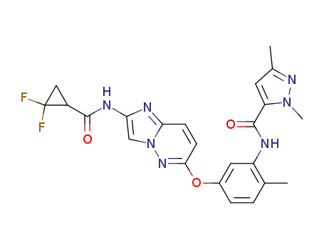 N-{5-[(2-{[(2,2-difluorocyclopropyl)carbonyl]amino}imidazo[1,2-b]pyridazin-6-yl)oxy]-2-methylphenyl}-1,3-dimethyl-1H-pyrazole-5-carboxamide