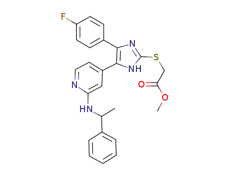 methyl 2-(4-(4-fluorophenyl)-5-(2-(1-phenylethylamino)pyridin-4-yl)-1H-imidazol-2-ylthio)acetate