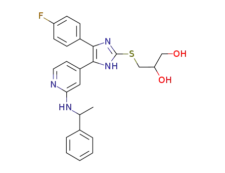 3-((4-(4-fluorophenyl)-5-(2-((1-phenylethyl)amino)pyridin-4-yl)-1Himidazol-2-yl)thio)propane-1,2-diol
