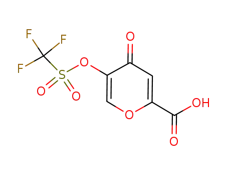 Molecular Structure of 1191276-41-1 (4-oxo-5-{[(trifluoromethyl)sulfonyl]oxy}-4H-pyran-2-carboxylic acid)