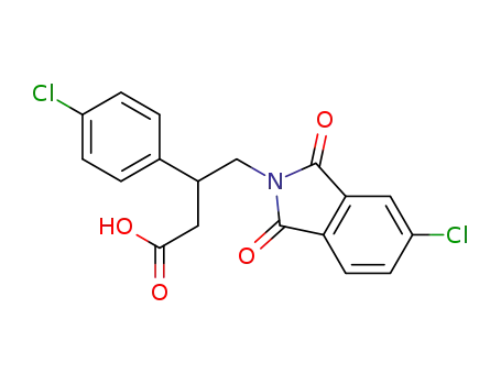 Molecular Structure of 1221962-70-4 (4-(5-chloro-1,3-dioxo-2-isoindolinyl)-3-(4-chlorophenyl)butanoic acid)