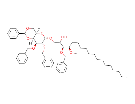 Molecular Structure of 1242144-41-7 ((2S,3S,4R)-3-benzyloxy-2-hydroxy-4-methoxyoctadecyl 2,3-di-O-benzyl-4,6-O-benzylidene-α-D-galactopyranoside)