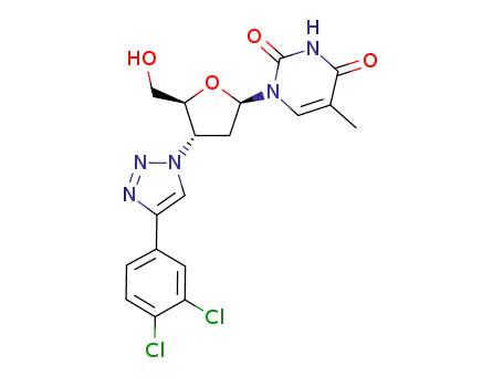 1-((2R,4S,5S)-4-(4-(3,4-dichlorophenyl)-1H-1,2,3-triazol-1-yl)-5-(hydroxymethyl)tetrahydrofuran-2-yl)-5-methylpyrimidine-2,4(1H,3H)-dione