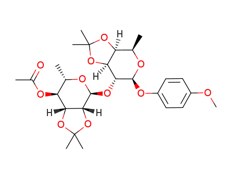 p-methoxyphenyl 4-O-acetyl-2,3-O-isopropylidene-α-L-rhamnopyranosyl-(1->2)-3,4-O-isopropylidene-β-D-fucopyranoside