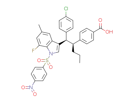 4-[(1R,2S)-1-(4-chlorophenyl)-1-{7-fluoro-5-methyl-1-[(4-nitrophenyl)sulfonyl]-1H-indol-3-yl}pentan-2-yl]benzoic acid